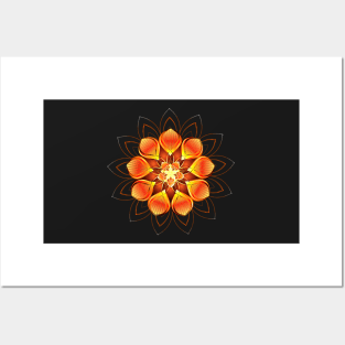 Abstract Orange Flower ( Abstract Flowers ) Posters and Art